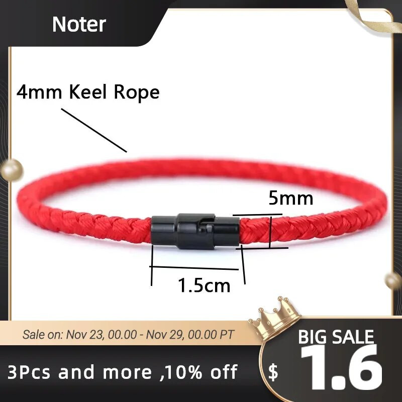 A klasės apyrankė su virve, vyriška moteriška, laiminga, raudona apyrankė, pritraukianti Mirco magentišką apyrankę.