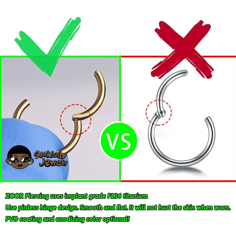 G23 Titano nosies auskarų vėrimas F136 Implantas 14G 16G 18G 20G Diafragma Tragus Piercing Seksualūs kūno papuošalai Didmeninė prekyba