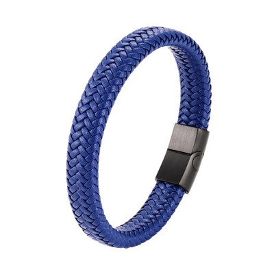 Retro pop pāris sarkani zila ādas rokassprādze vīriešiem un sievietēm ar rokām darināti austi modes aksesuāri