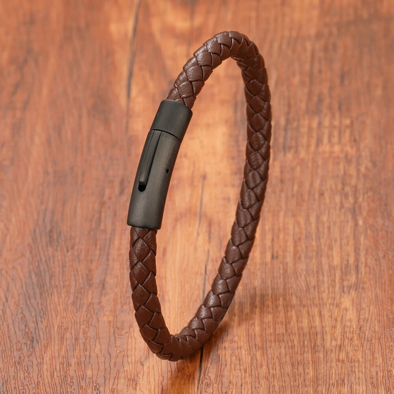 Klasisks stils vīriešiem Sieviešu burvīgas ādas rokassprādzes Vienkāršas 8 krāsu nerūsējošā tērauda pogas Aksesuāri Juvelierizstrādājumi Dāvana