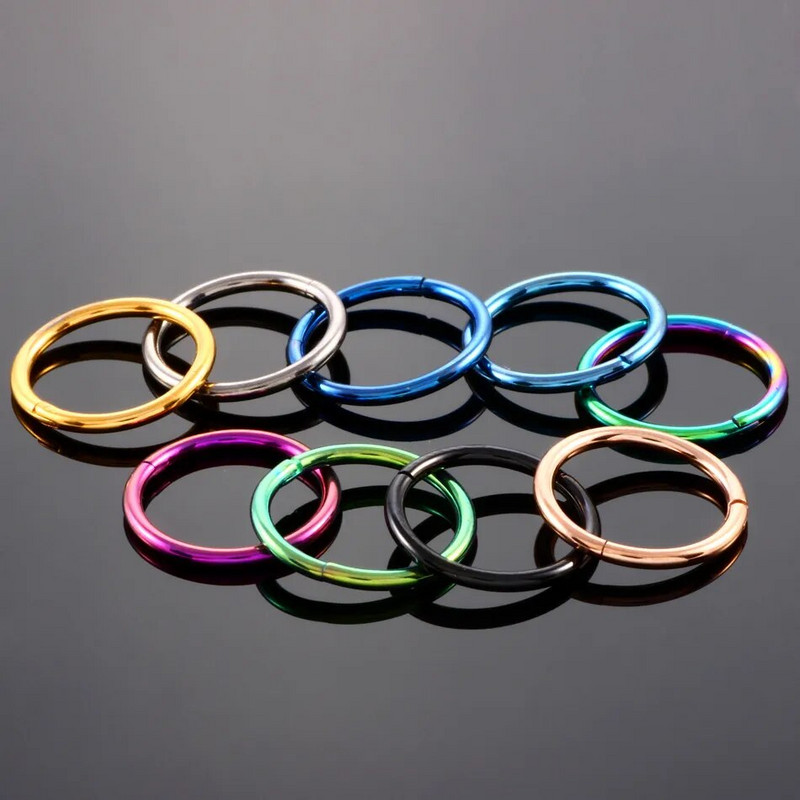 1 gab. G23 titāna eņģes segmenta deguna gredzens 16 g un 14 g sprauslas klikšķinātājs auss skrimslis Tragus Helix lūpu pīrsings unisex modes rotaslietas