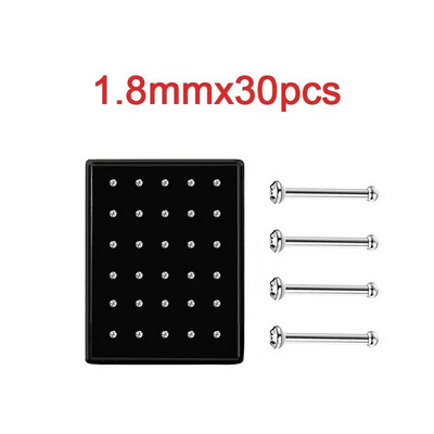 L formas nerūsējošā tērauda kristāla deguna gredzenu komplekts sievietēm ķirurģiska tērauda deguna pīrsinga komplekts auss kaula adata kniedes ķermeņa rotaslietas