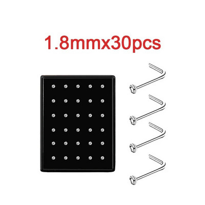 L formas nerūsējošā tērauda kristāla deguna gredzenu komplekts sievietēm ķirurģiska tērauda deguna pīrsinga komplekts auss kaula adata kniedes ķermeņa rotaslietas