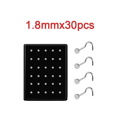 L formas nerūsējošā tērauda kristāla deguna gredzenu komplekts sievietēm ķirurģiska tērauda deguna pīrsinga komplekts auss kaula adata kniedes ķermeņa rotaslietas