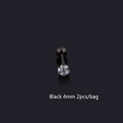 Orvosi titán acél cirkon fülbevaló Méret 3/4/5/6mm Csillag Kristály Porc Fülbevaló Fül Piercing DIY Felső Testékszer Női