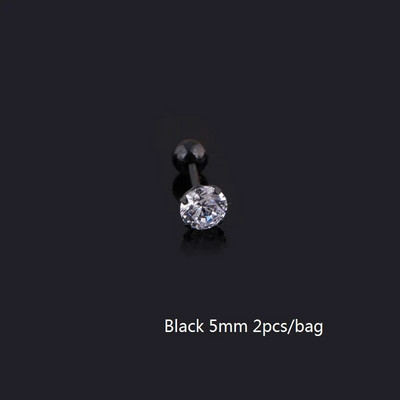 Orvosi titán acél cirkon fülbevaló Méret 3/4/5/6mm Csillag Kristály Porc Fülbevaló Fül Piercing DIY Felső Testékszer Női