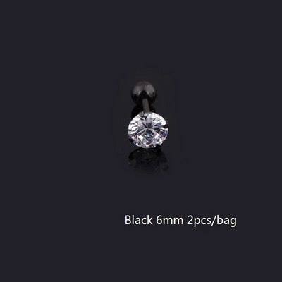 Orvosi titán acél cirkon fülbevaló Méret 3/4/5/6mm Csillag Kristály Porc Fülbevaló Fül Piercing DIY Felső Testékszer Női