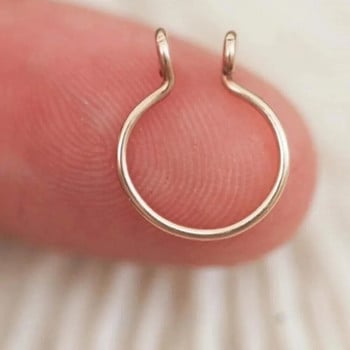 1 бр U-образен фалшив пръстен за нос Хооп Преградни пръстени Пиърсинг за нос от неръждаема стомана Фалшив пиърсинг Oreja Pircing Бижута