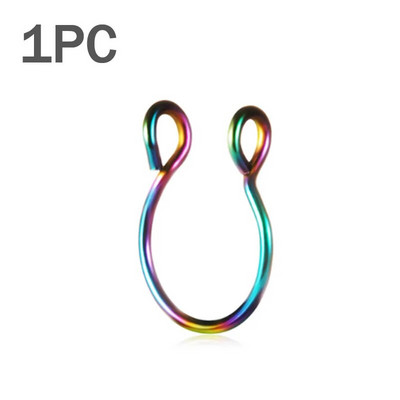 1db U alakú hamis orrgyűrű karika septum gyűrűk rozsdamentes acél orr piercing hamis piercing oreja pircing ékszerek