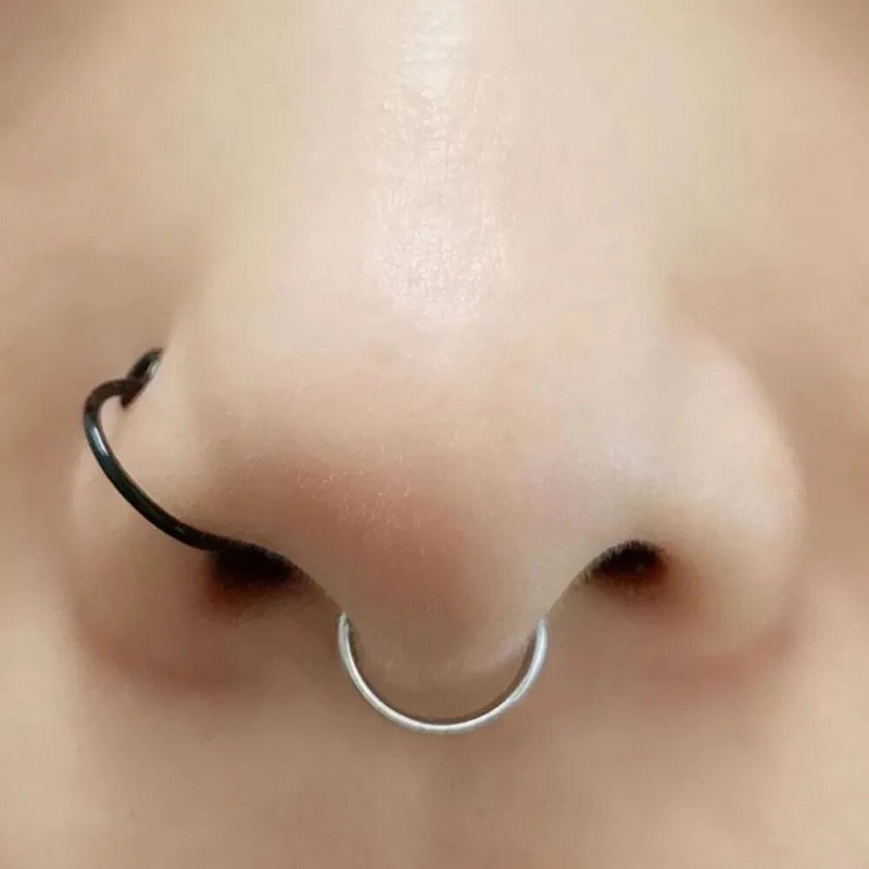 1db U alakú hamis orrgyűrű karika septum gyűrűk rozsdamentes acél orr piercing hamis piercing oreja pircing ékszerek