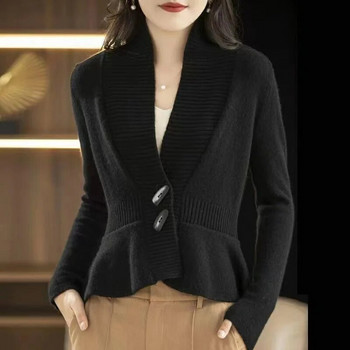 2023 Νέα Γυναικεία Πλεκτή Ζακέτα Φθινοπωρινό Χειμώνα Μακρυμάνικο παλτό ζακέτα με λαιμόκοψη V Γυναικείο Γυναικείο πουλόβερ ζεστό πλεκτό