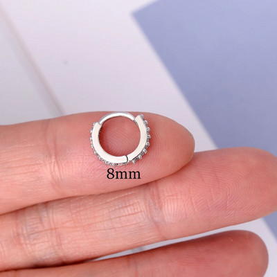 1 gab Modes izsmalcināti kristāla cirkona stīpas auskari sievietēm varavīksnes skrimšļa Helix Tragus auskari ar radzēm ķermeņa pīrsinga rotaslietas