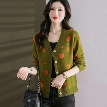 Νέο πουλόβερ Ζακέτα Ανοιξιάτικο φθινόπωρο Γυναικεία casual κορεάτικα φαρδιά μονόπλεκτα πλεκτά πουλόβερ Γυναικεία πλεκτά μπλουζάκια