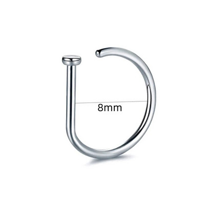 1 pāris nerūsējošā tērauda dubultā spirālveida deguna stīpas gredzens sudraba krāsas spirālveida deguna stīpas komplekts sievietēm vīriešiem, nāsis pīrsings, rotaslietas