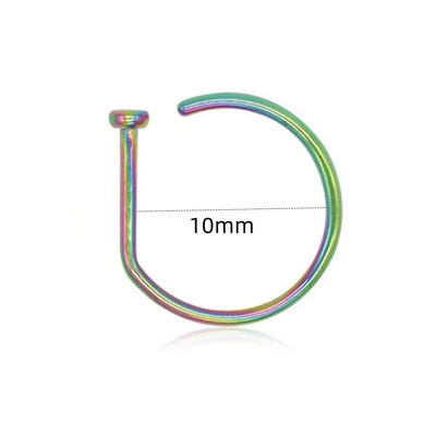 1 pāris nerūsējošā tērauda dubultā spirālveida deguna stīpas gredzens sudraba krāsas spirālveida deguna stīpas komplekts sievietēm vīriešiem, nāsis pīrsings, rotaslietas