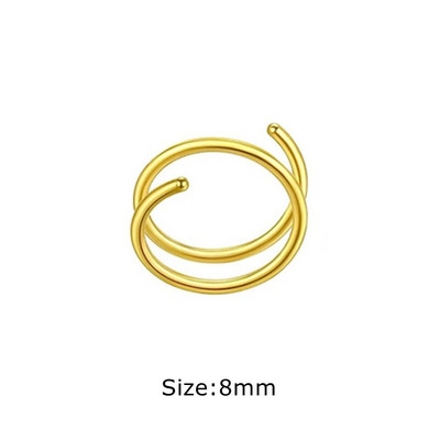 1 pāris nerūsējošā tērauda dubultā spirālveida deguna stīpas gredzens sudraba krāsas spirālveida deguna stīpas komplekts sievietēm vīriešiem, nāsis pīrsings, rotaslietas