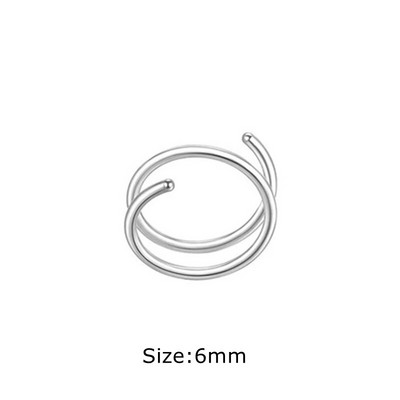 1 pāris nerūsējošā tērauda dubultā spirālveida deguna stīpas gredzens sudraba krāsas spirālveida deguna stīpas komplekts sievietēm vīriešiem, nāsis pīrsings, rotaslietas