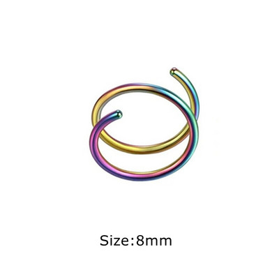 1 pāris nerūsējošā tērauda dubultā spirālveida deguna stīpas gredzens sudraba krāsas spirālveida deguna stīpas komplekts sievietēm vīriešiem, nāsis pīrsings, rotaslietas