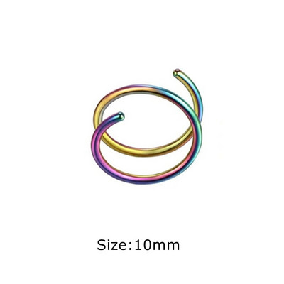 1 pāris nerūsējošā tērauda dubultā spirālveida deguna stīpas gredzens sudraba krāsas spirālveida deguna stīpas komplekts sievietēm vīriešiem, nāsis pīrsings, rotaslietas