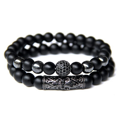 GolbalJew 2gb Pērlīšu rokassprādze vīriešiem Dabiskā tīģera acs Hematīts Obsidiāns Pērlīšu rokassprādzes Homme Energy Stretch Rokassprādze Vīriešu Rotaslietas