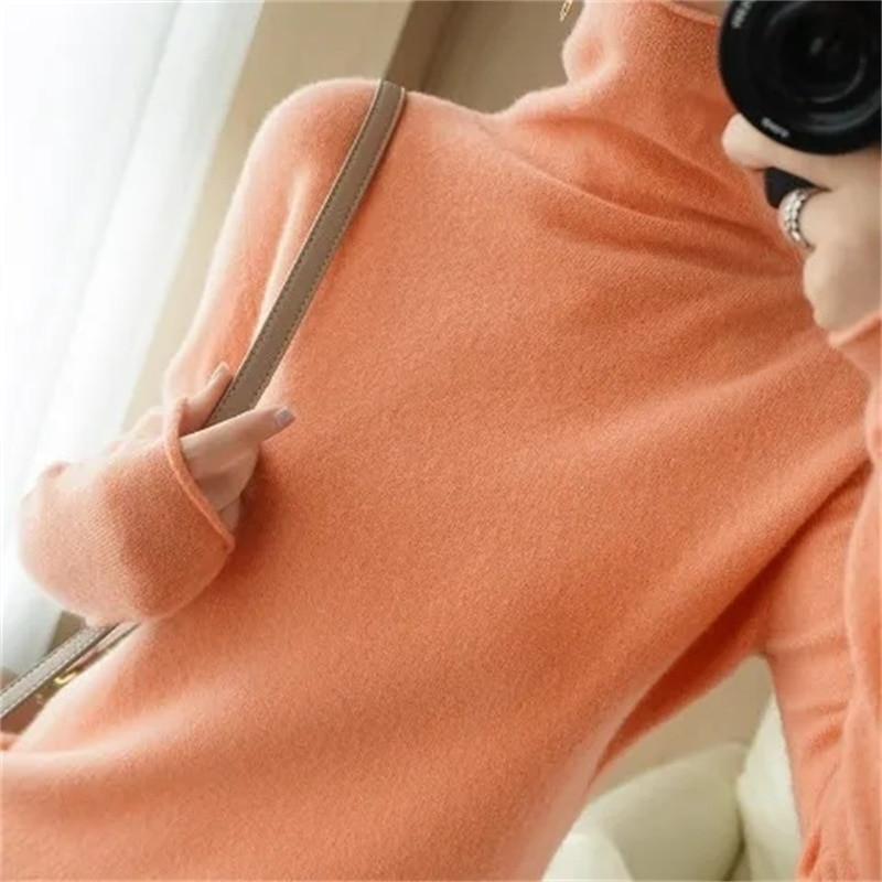 2024. gada rudens ziema, jauns vilnas maisījuma džemperis, sieviešu džemperis ar apkakli.