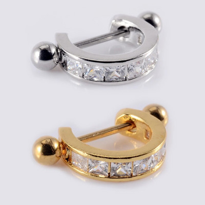 1gb Ķirurģiskā tērauda stienis ar CZ stīpu Auss Tragus skrimšļa spirālveida auskari Ausu kniedes Auss aproču stienis sievietes daivas pīrsings rotaslietas