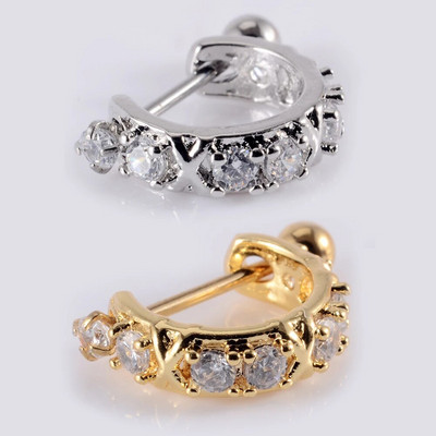 1gb Ķirurģiskā tērauda stienis ar CZ stīpu Auss Tragus skrimšļa spirālveida auskari Ausu kniedes Auss aproču stienis sievietes daivas pīrsings rotaslietas