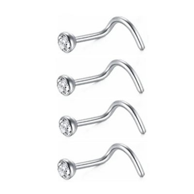 4 vnt / rinkinys Chirurginis plieninis širdies nosies žiedų rinkinys Real Star L formos nosies smeigtukų rinkinys Kvadratinės nosies žiedai ir smeigės Masinis auskarų vėrimas Nariz Lote