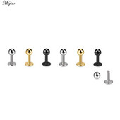 Miqiao 2db 16G fülcsont szegecsek rozsdamentes acél Punk piercing divatékszer ultra rövid rúd lapos 3,5mm