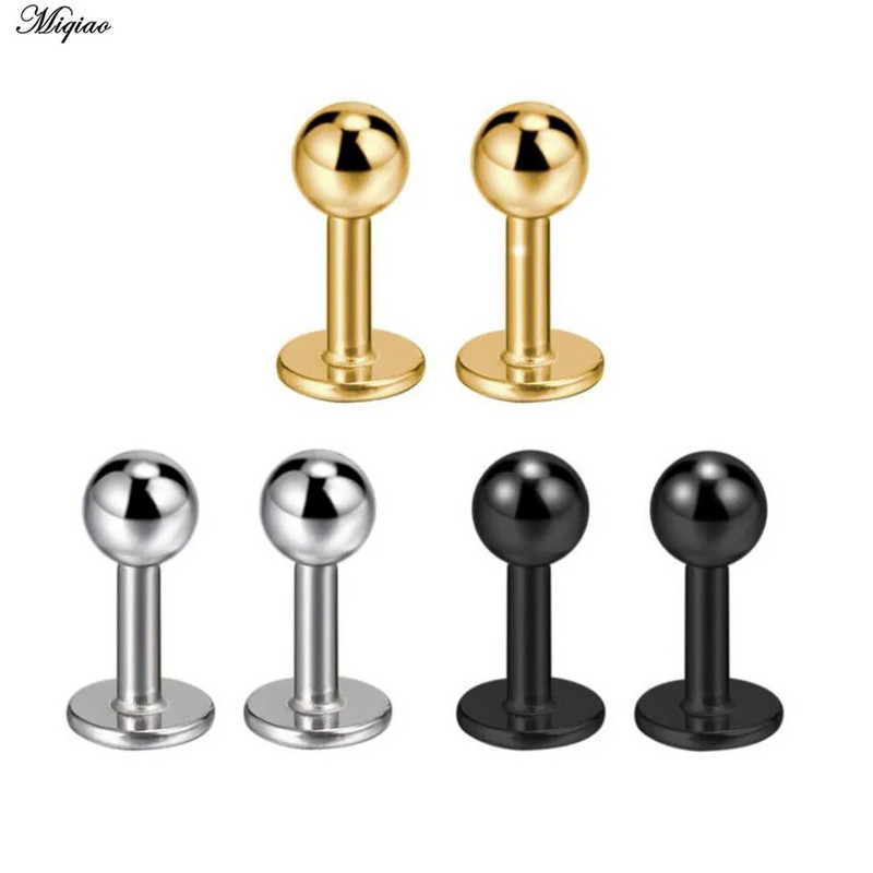 Miqiao 2db 16G fülcsont szegecsek rozsdamentes acél Punk piercing divatékszer ultra rövid rúd lapos 3,5mm