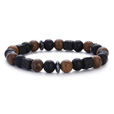 8 mm Nove narukvice od prirodnih drvenih perli Muške crne Ethinc meditacijske bijele narukvice Ženske molitveni nakit Yoga narukvica Homme