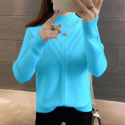 Moteriški megztiniai rudens žieminiai megztiniai megztiniai korėjietiški laisvalaikio vientisi marškiniai Madingi megztiniai megztiniai rožiniai šilti džemperiai