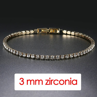 Hip Hop Iced Out 3/4/5mm Κρυστάλλινο βραχιόλι τένις για άνδρες Homme Trendy Punk Zirconia Ανδρική αλυσίδα on The Hand Streetwear Jewelry