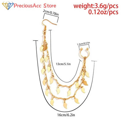 Moodne isiksuspunk naistele Kõrvarõngas Geomeetriline tutikett India imitatsioonist ninakett Kõrvarõngas Ninaklambri augustamine Ehted