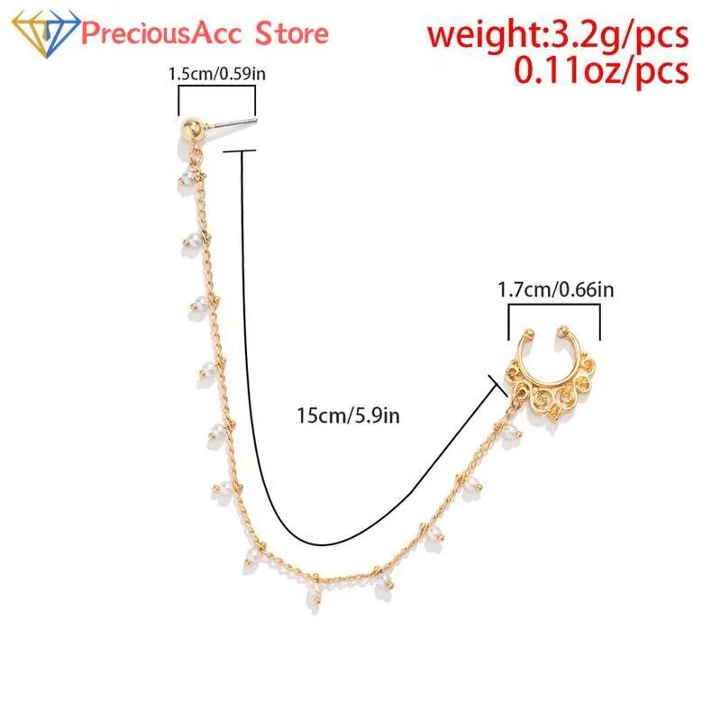 Moodne isiksuspunk naistele Kõrvarõngas Geomeetriline tutikett India imitatsioonist ninakett Kõrvarõngas Ninaklambri augustamine Ehted