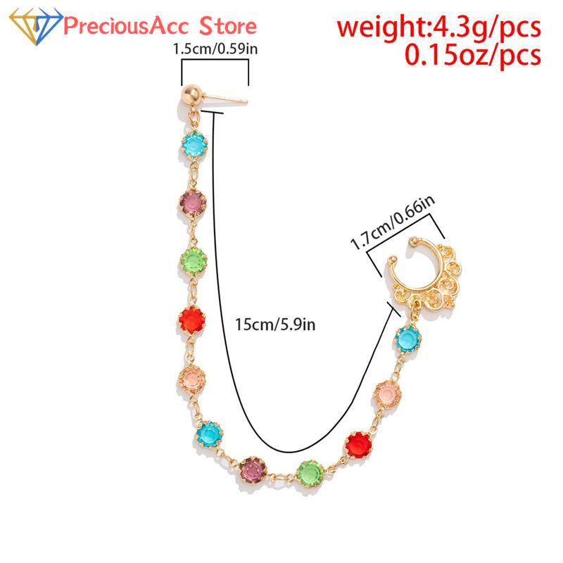 Moodne isiksuspunk naistele Kõrvarõngas Geomeetriline tutikett India imitatsioonist ninakett Kõrvarõngas Ninaklambri augustamine Ehted