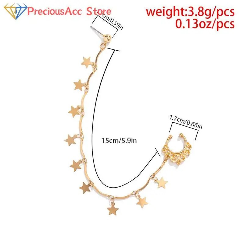 Moodne isiksuspunk naistele Kõrvarõngas Geomeetriline tutikett India imitatsioonist ninakett Kõrvarõngas Ninaklambri augustamine Ehted