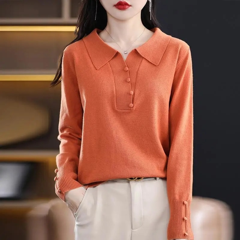 Moteriškas megztinis 2023 m. rudens žiemos megztinis megztas megztinis ilgomis rankovėmis megztiniai Viršutiniai minkšti džemperiai, moteriški apatiniai džemperiai