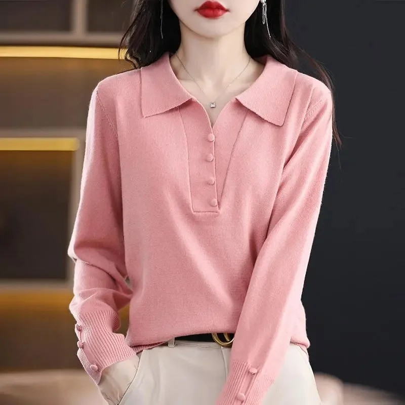 Moteriškas megztinis 2023 m. rudens žiemos megztinis megztas megztinis ilgomis rankovėmis megztiniai Viršutiniai minkšti džemperiai, moteriški apatiniai džemperiai