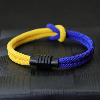 Noter Rope Man Bracelet Ръчно тъкана гривна с безкраен възел с украински символи Магнитна закопчалка Bangle Pulseira Masculina Cord