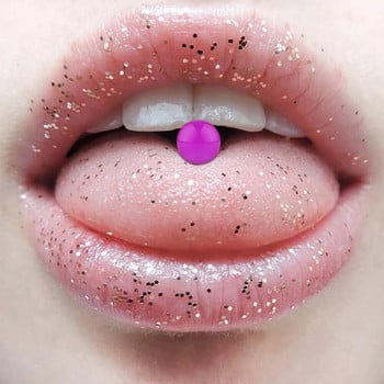 WKOUD 4 ΤΕΜ. Ανοξείδωτο ατσάλι 14G Δαχτυλίδια γλώσσας Barbell Tongue Barbell Jewelry For Women Piercing Tongue Kit Piercing 16mm