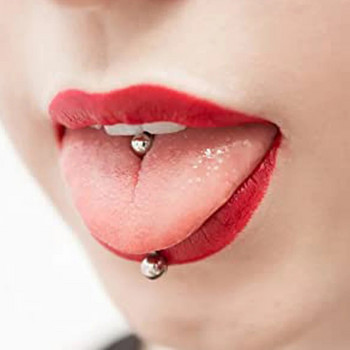 WKOUD 4 ΤΕΜ. Ανοξείδωτο ατσάλι 14G Δαχτυλίδια γλώσσας Barbell Tongue Barbell Jewelry For Women Piercing Tongue Kit Piercing 16mm
