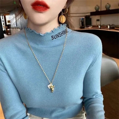 2023 Νέο Φθινοπωρινό Χειμώνα Γυναικεία Πλεκτά Πλεκτά Πουλόβερ Πλεκτά Πουλόβερ Πλεκτά πουλόβερ Λευκό μαύρο πουλόβερ Απαλό τράβηγμα