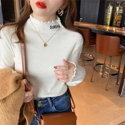 2023 Νέο Φθινοπωρινό Χειμώνα Γυναικεία Πλεκτά Πλεκτά Πουλόβερ Πλεκτά Πουλόβερ Πλεκτά πουλόβερ Λευκό μαύρο πουλόβερ Απαλό τράβηγμα