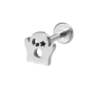 1 τμχ Halloween Labret Lip Piercing Stud από ανοξείδωτο ατσάλι Ghost Pumpkin Bat Rings Monroe Piercing Κοσμήματα χόνδρινο σκουλαρίκι 16G