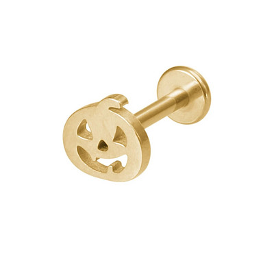 1 τμχ Halloween Labret Lip Piercing Stud από ανοξείδωτο ατσάλι Ghost Pumpkin Bat Rings Monroe Piercing Κοσμήματα χόνδρινο σκουλαρίκι 16G