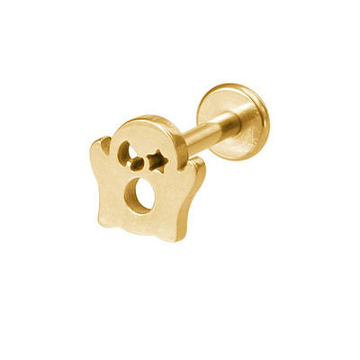 1 τμχ Halloween Labret Lip Piercing Stud από ανοξείδωτο ατσάλι Ghost Pumpkin Bat Rings Monroe Piercing Κοσμήματα χόνδρινο σκουλαρίκι 16G