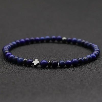 Βραχιόλι 2023 Ανδρικό Βραχιόλι Μικρή Πέτρα 4mm Βραχιόλι από Φυσικό Αιματίτη σταυρό Braslet Rice Bead Brazalete Homme Boyfriend Δώρο Pulsera Hombre