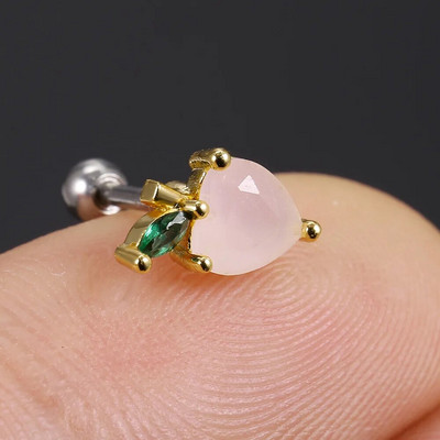 1 τεμ 20 γρ. από ανοξείδωτο ατσάλι Rainbow Cz Φρούτα χόνδρος ποδηλάτου καρφωτό σκουλαρίκι χαριτωμένο βιδωτό πίσω ράβδος Φως Tragus Conch Lobe Ear Piercing