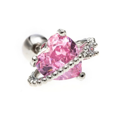 1vnt nerūdijančio plieno drugelio širdelė spalvingi cirkonio smeigtukai auskarai, gėlė, prisukami atgal Ausies kaulas, kremzlė, kriauklė, auskarų vėrimo papuošalai